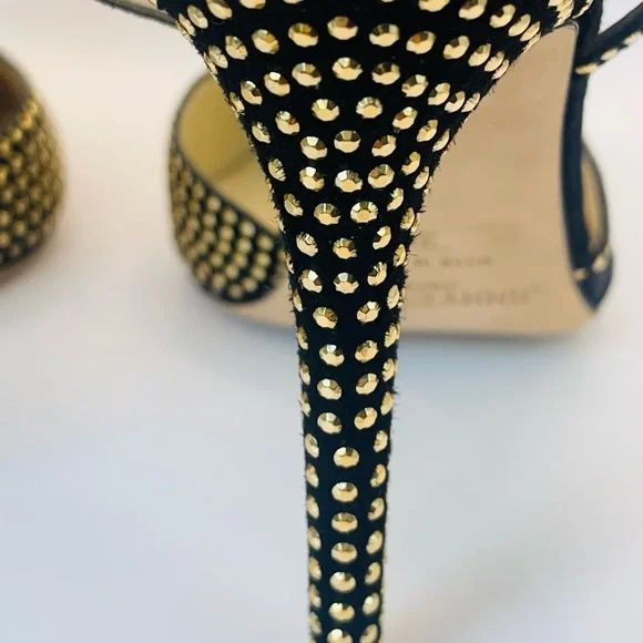 Jimmy Choo Size 8 Black & Gold heels - Picture 6 of 16